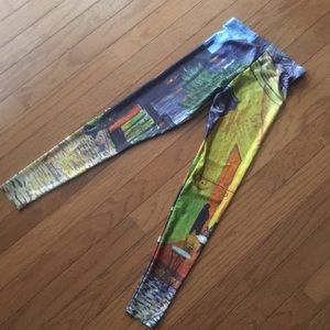 Blackmilk Leggings - Van Gogh Artsy Painted Small